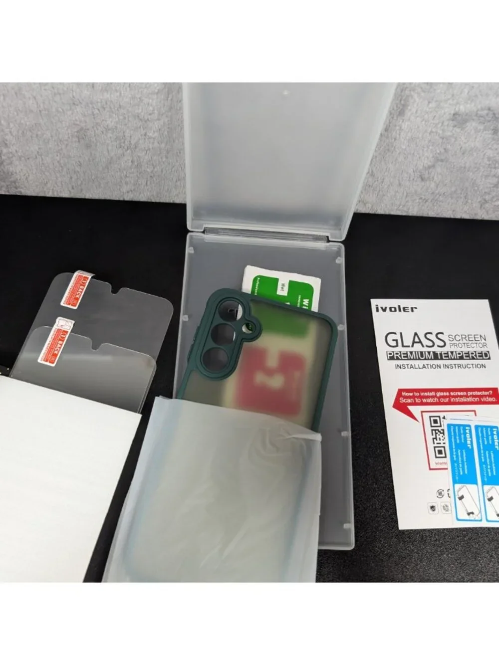 Ivoler 3 in 1 Galaxy A16 5G Forest Green Case + 2 Tempered Glass Screen Protects